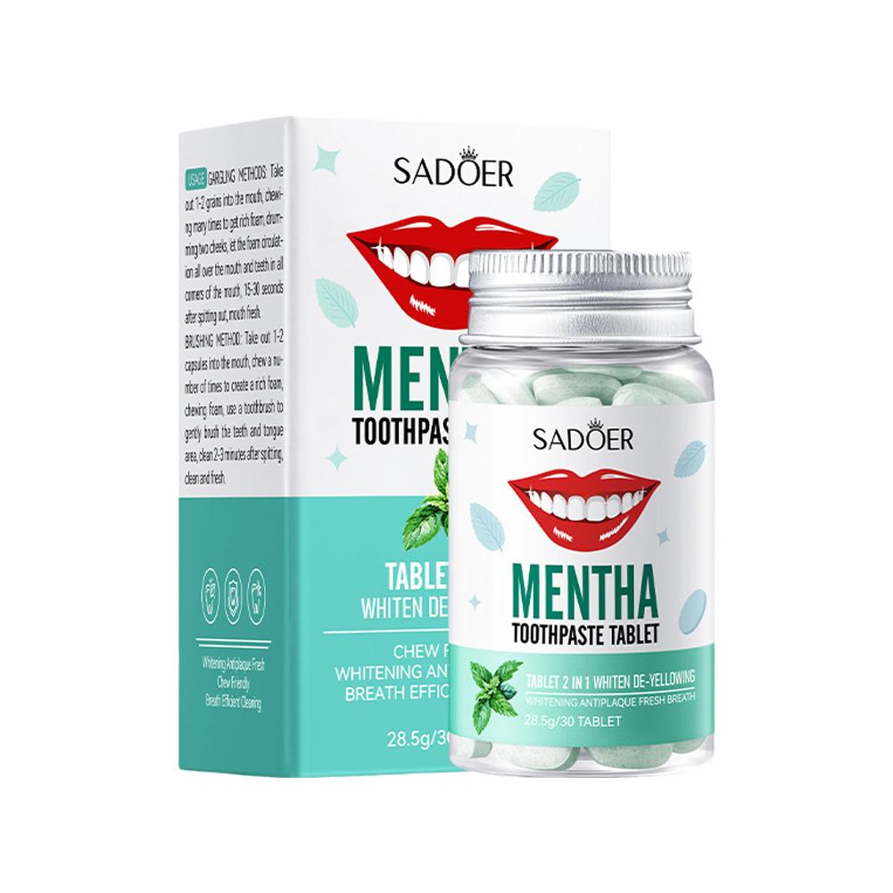 Whitening Mouthwash - Мятная твердая зубная паста Таблетки Мятные