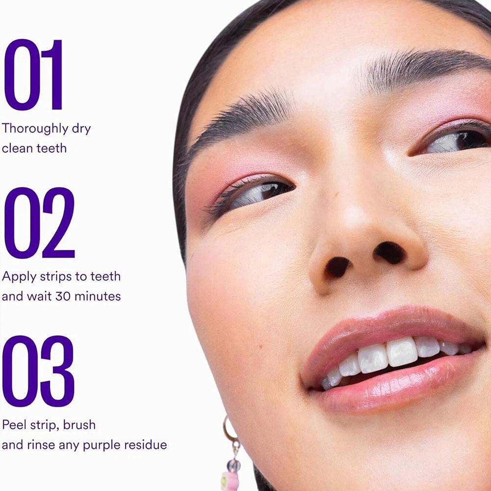 Фиолетовые отбеливающие полоск – обзор и цена Teeth Whitening Routine