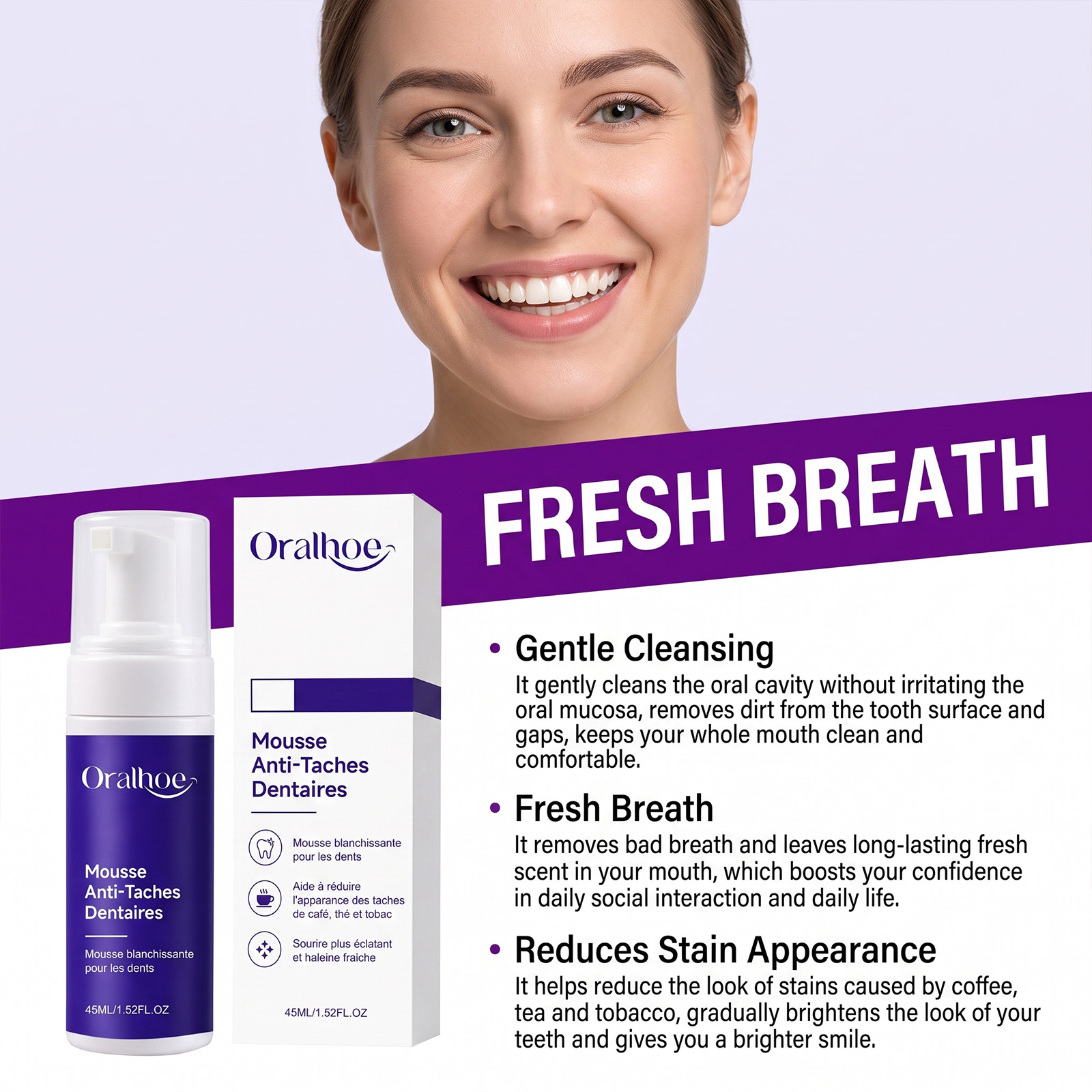 Фиолетовая зубная паста-мусс:  – обзор и цена Teeth Whitening Toothpaste